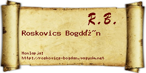Roskovics Bogdán névjegykártya
